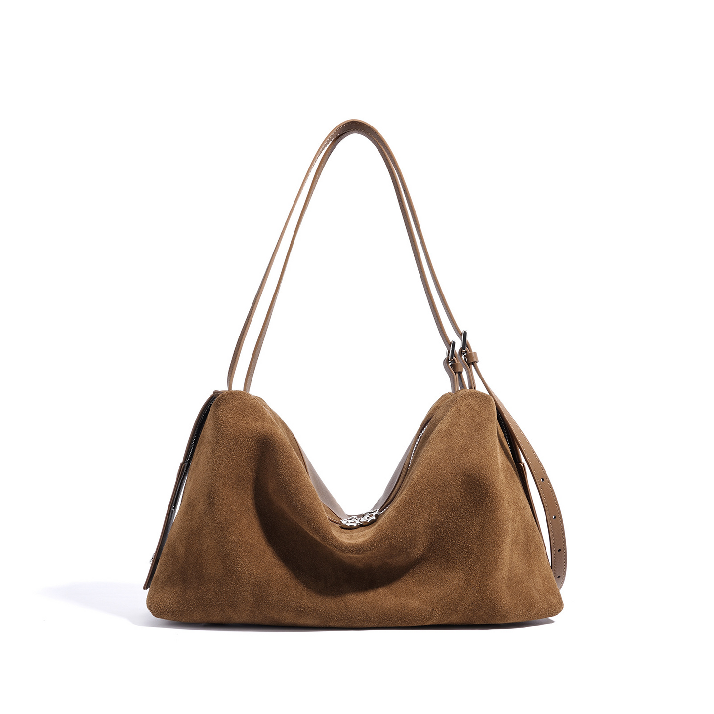 Vintage Suede‑Effect Hobo Bag