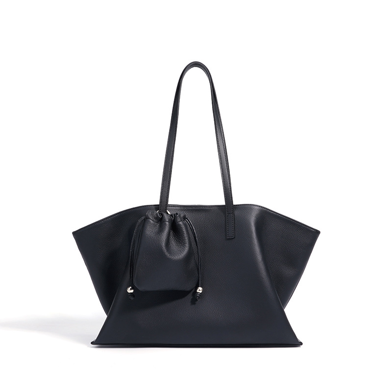 Geometric Wing‑Shape Large Tote Bag With Mini Pouch