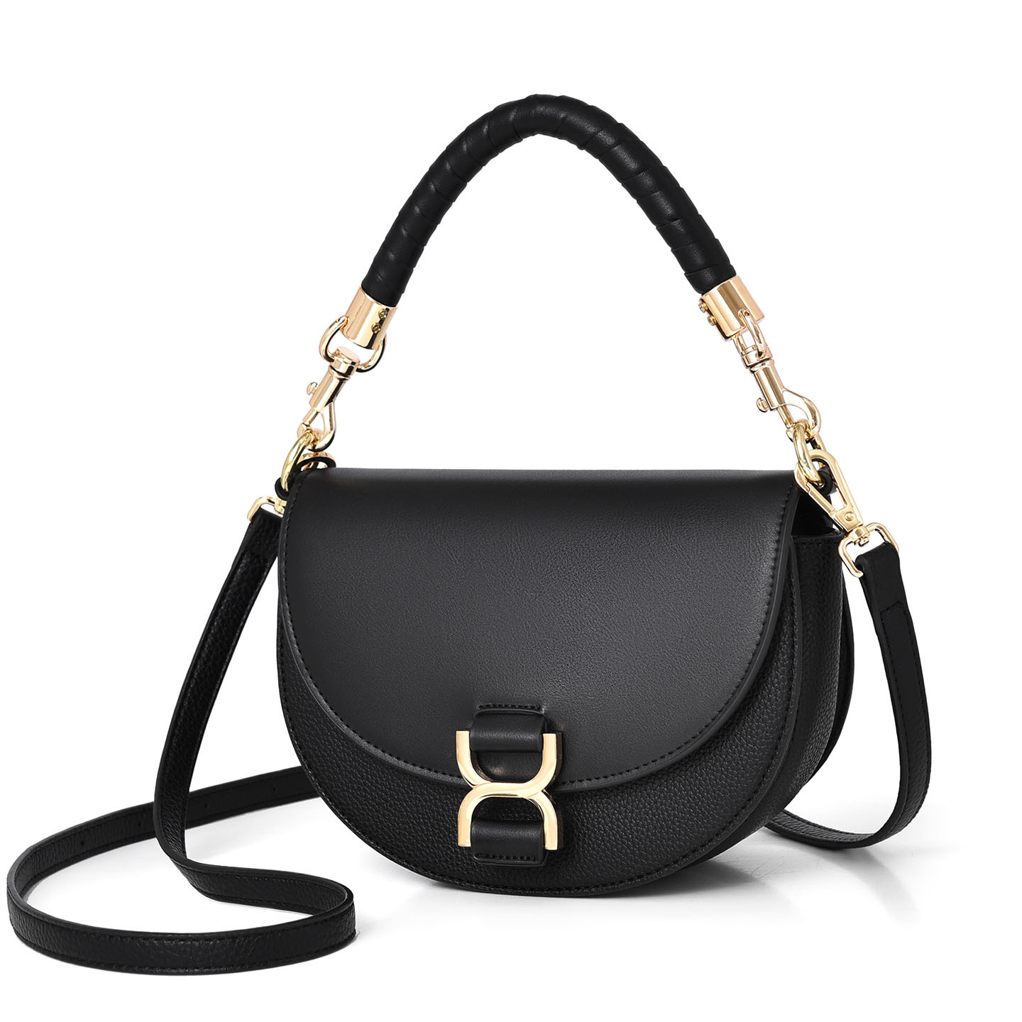 Women Half‑Moon Crossbody Purse with Dual Straps