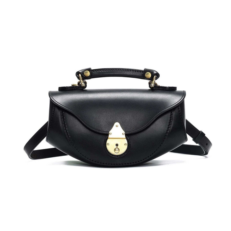 Vintage Metal Lock Flap Saddle Bag 