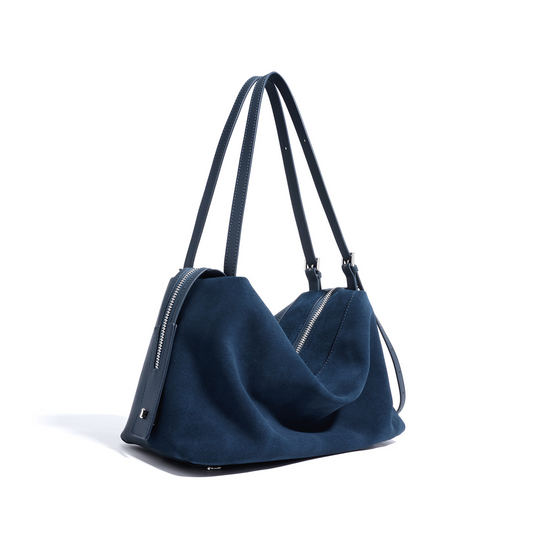 Vintage Suede‑Effect Hobo  Bag