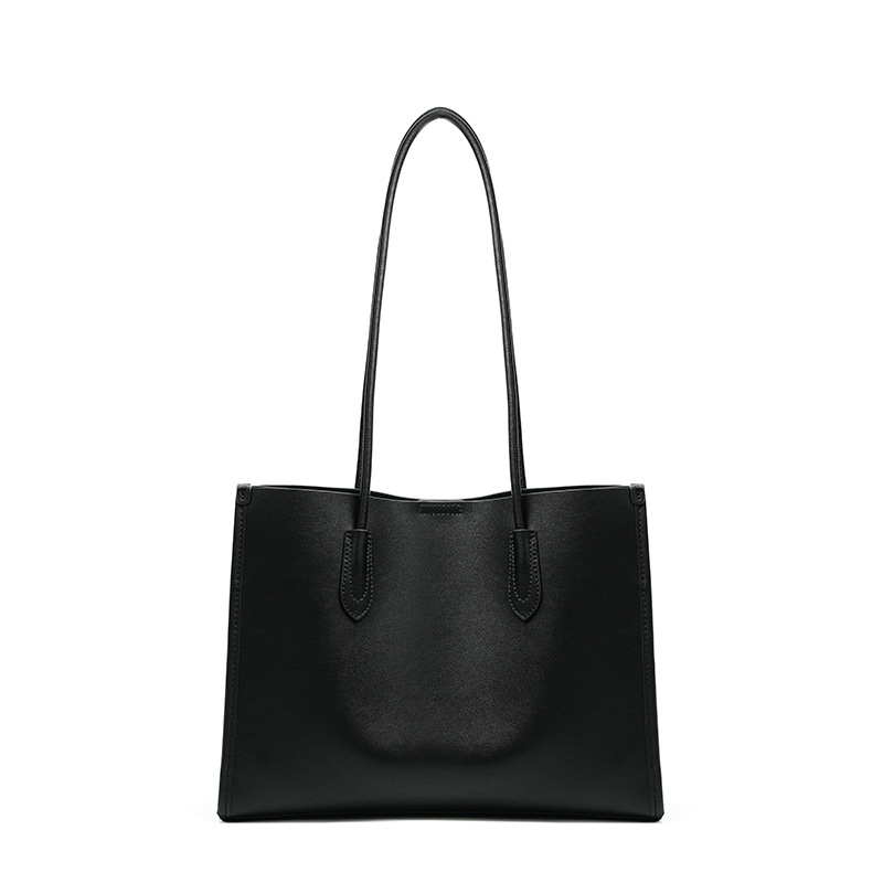 Solid Color Women Office Shoulder Tote Bag