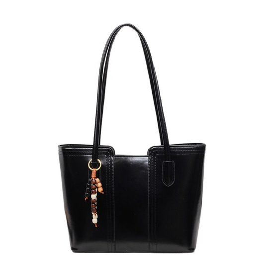Vintage Bead‑Charm Large Work Tote Bag