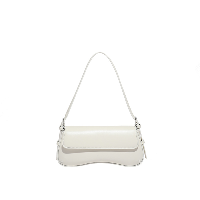 Vintage Glossy Baguette Shoulder Bag