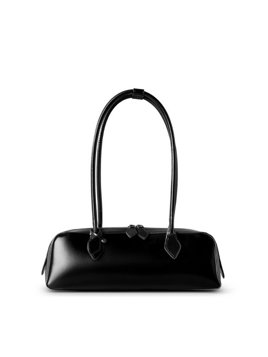 Glossy Cylinder Baguette Handbag
