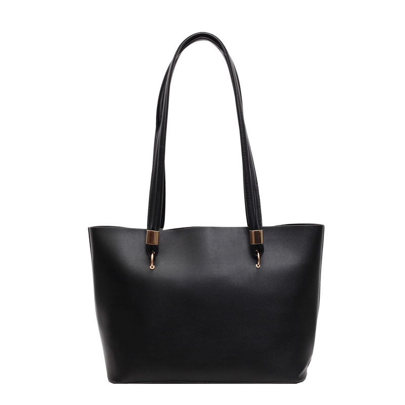 Adjustable Metal‑Accent Large Work Tote Bag
