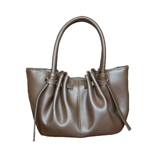 Drawstring Ruched Mini Tote Bag