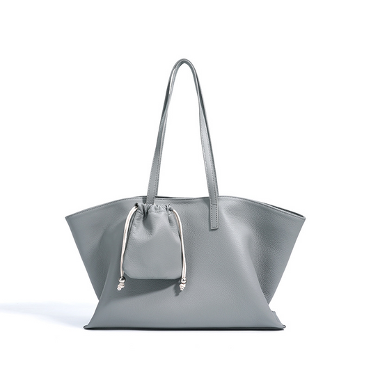Geometric Wing‑Shape Large Tote Bag With Mini Pouch