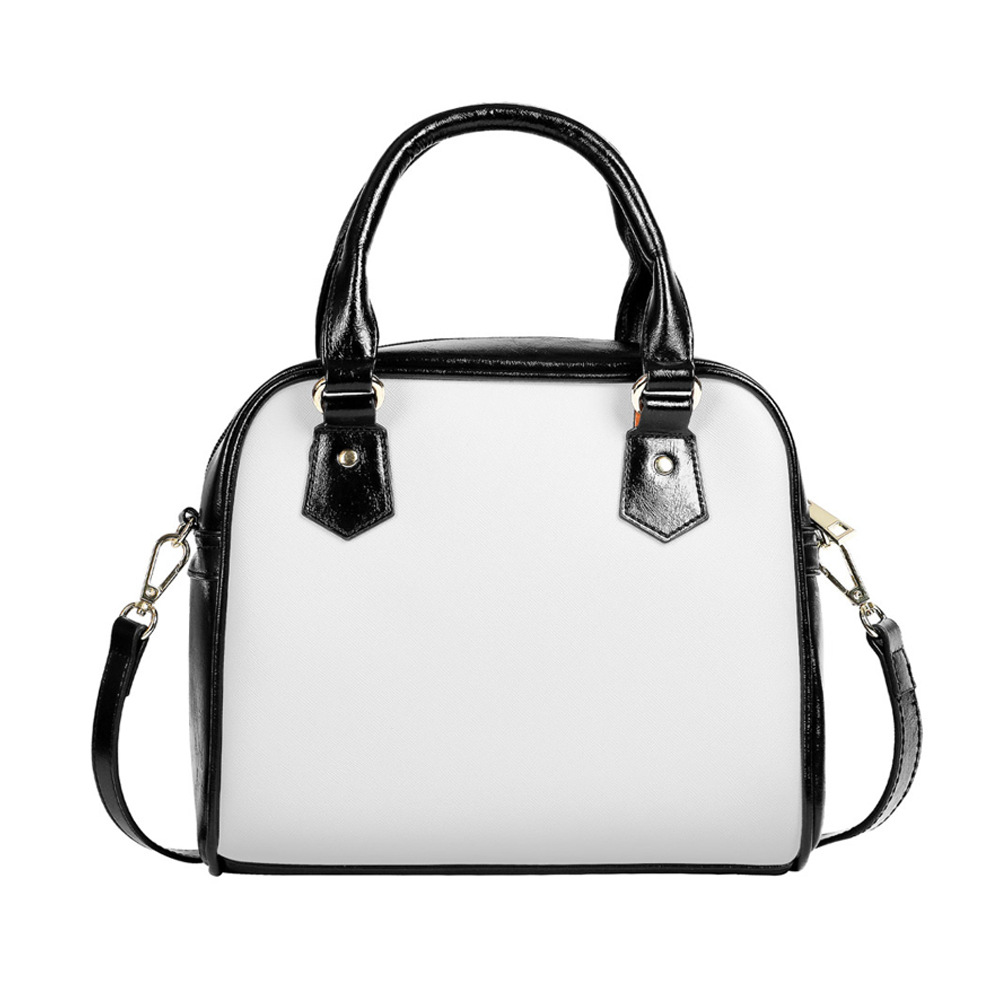 Black‑White Color Block Shell Shoulder bag