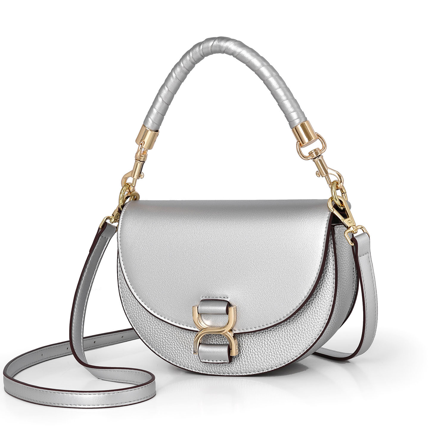 Women Half‑Moon Crossbody Purse with Dual Straps